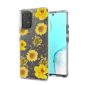 Pressed dried flower Design Phone case for SAMSUNG GALAXY A91/S10 Lite/M80S In Yellow
