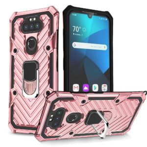 Reiko Kickstand Anti-Shock And Anti Falling Case for LG ARISTO 5 In Rose Gold