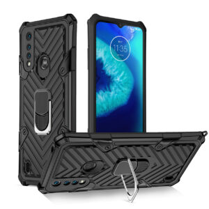 Reiko Kickstand Anti-Shock And Anti Falling Case for  Moto G8 Power Lite In Black