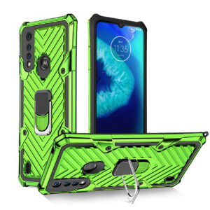 Reiko Kickstand Anti-Shock And Anti Falling Case for  Moto G8 Power Lite In Green
