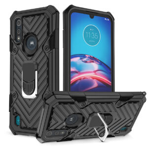 Reiko Kickstand Anti-Shock And Anti Falling Case for  Moto E6S In Black