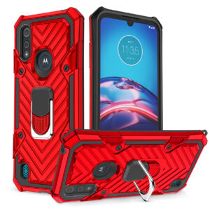 Reiko Kickstand Anti-Shock And Anti Falling Case for  Moto E6S In Red
