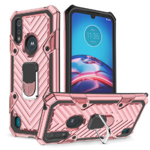 Reiko Kickstand Anti-Shock And Anti Falling Case for  Moto E6S In Rose Gold