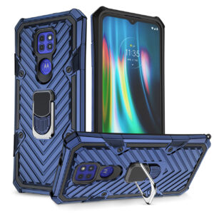 Reiko Kickstand Anti-Shock And Anti Falling Case for Moto G9/G9 PLAY In Blue