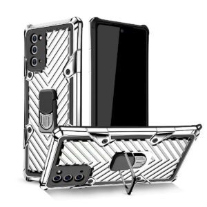 Reiko Kickstand Anti-Shock And Anti Falling Case for SAMSUNG GALAXY NOTE 20 In Silver