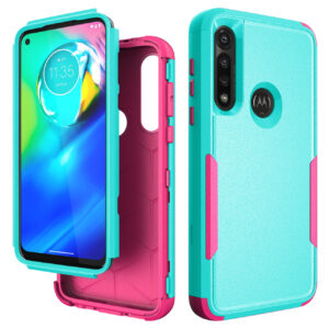 3in1 Hybrid Heavy Duty Defender Rugged Armor Military Grade Protective Case MOTOROLA G POWER 2020 In Green