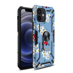 Reiko Phone Case with Magnetic Ring Holder For IPHONE 12 MINI In Blue