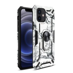 Reiko Phone Case with Magnetic Ring Holder For IPHONE 12 MINI In White