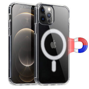 Reiko Magnetic Wireless Charging TPU Bumper Case For iPhone 12 Pro Max In Clear