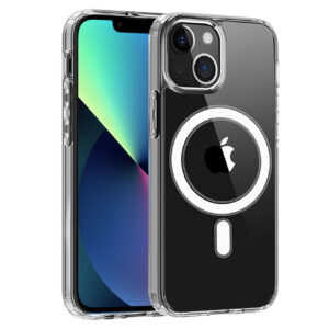 Reiko Magnetic Wireless Charging TPU Bumper Case For iPhone 13  In Clear