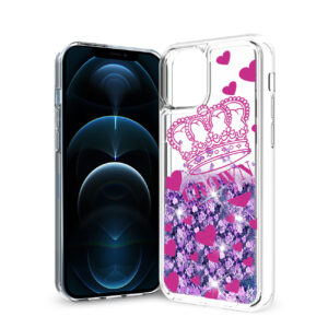Reiko iPhone 12 Pro Max Glitter Case Moving Quicksand Purple Crown