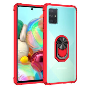 Kickstand Ring Holder TPU Shockproof Case With Magnetic Car MountSAMSUNG GALAXY A51 5G In Red