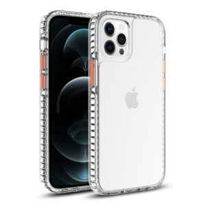 TPU Bumper Shockproof Case With Embedded Coil In BlackAPPLE IPHONE 12/IPHONE 12 PRO In Clear Orange