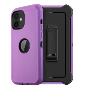 Multilayer Full Protection with Built-In Screen Protector CaseAPPLE IPHONE 12 MINI In Purple