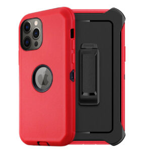 Multilayer Full Protection with Built-In Screen Protector CaseAPPLE IPHONE 12 PRO MAX In Red