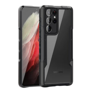 Shockproof Excellent Grip with Silky Feeling for Samsung Galaxy S21 Ultra In Black