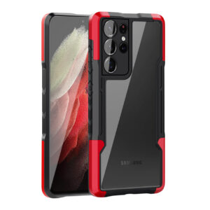 Shockproof Excellent Grip with Silky Feeling for Samsung Galaxy S21 Ultra In Red