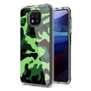 Camouflage Dual Layer Hybrid Hard Plastic and Soft TPU Rubber Case Cover for MOTOROLA G POWER In Mint Green