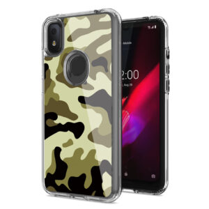 Camouflage Dual Layer Hybrid Hard Plastic and Soft TPU Rubber Case Cover for REVVL 4 In Green