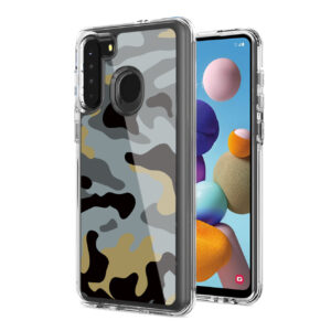 Camouflage Dual Layer Hybrid Hard Plastic and Soft TPU Rubber Case Cover for  SAMSUNG GALAXY S21/S30 In Blue