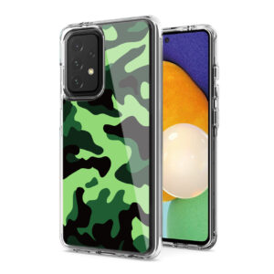 Camouflage Dual Layer Hybrid Hard Plastic and Soft TPU Rubber Case Cover for  SAMSUNG GALAXY A52 5G In Mint Green