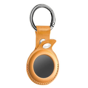 Reiko Leather Protective Case for Apple AirTag In Yellow