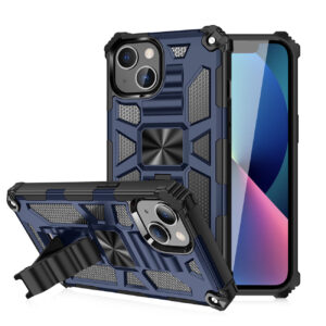 Built-in Kickstand TPU Case with Magnetic Mount for APPLE IPHONE 13 in Blue