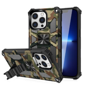 Built-in Kickstand TPU Case with Magnetic Mount for APPLE IPHONE 13 PRO in Camouflage