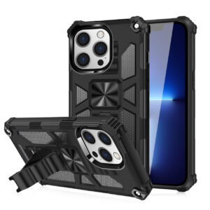 Built-in Kickstand TPU Case with Magnetic Mount for APPLE IPHONE 13 PRO in Black
