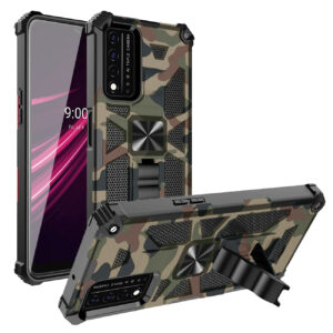 Built-in Kickstand TPU Case with Magnetic Mount for REVVL 5G in Camouflage