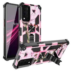 Built-in Kickstand TPU Case with Magnetic Mount for REVVL 5G in Tree leaf patterns