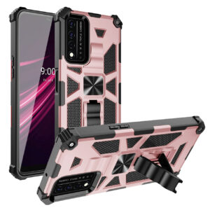 Built-in Kickstand TPU Case with Magnetic Mount for REVVL 5G in Rose Gold
