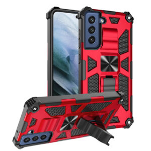 Built-in Kickstand TPU Case with Magnetic Mount for SAMSUNG GALAXY S22 PLUS in Red