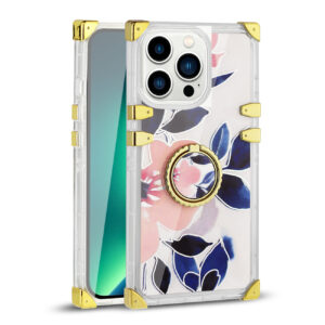 Reiko IPHONE 13 Floral Print Case with Ring Holder In Blue
