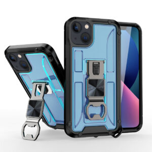 Kickstand Ring Holder/Bottle Opener with Magnetic Car Mount for APPLE IPHONE 13 In Blue