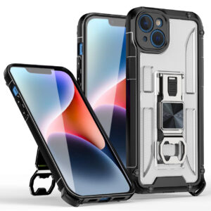 Kickstand Ring Holder/Bottle Opener with Magnetic Car Mount for IPHONE 14 PLUS In Clear