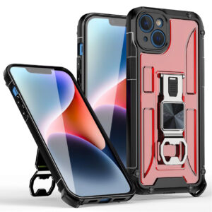 Kickstand Ring Holder/Bottle Opener with Magnetic Car Mount for IPHONE 14 PLUS In Red