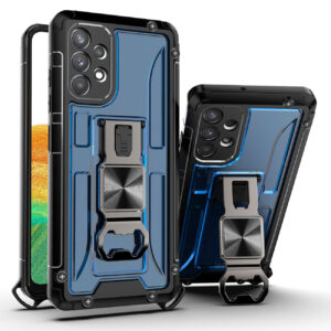 Kickstand Ring Holder/Bottle Opener with Magnetic Car Mount for Samsung Galaxy A33 5G In Blue