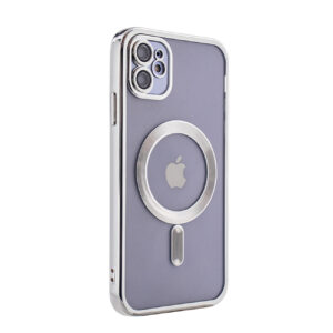 Magnetic Wireless Charging TPU Bumper Case For iPhone 11 In Silver