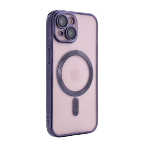 Magnetic Wireless Charging TPU Bumper Case For iPhone 15 In Purple