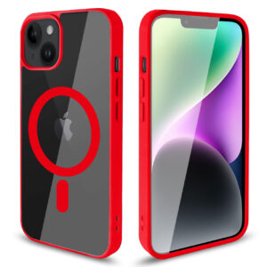 Transparent Back Cover Phone Shell fashion design magnetic 2 in 1 mobile phone case for iPhone 14 Plus