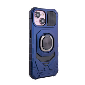 Kickstand Ring Holder TPU Shockproof Case for iPhone 15 in Blue