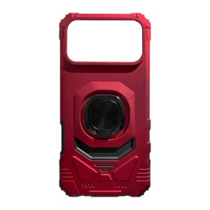Kickstand Ring Holder TPU Shockproof Case for iPhone 17 MAX in Red , SKU: PC65-IPH17MAXRD