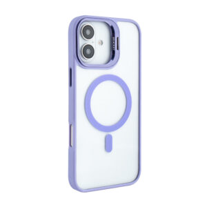 Magnetic Phone Case (Purple) with Built-in Invisible Kickstand Compatible with iPhone 16 Plus