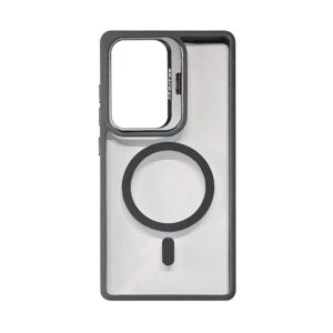 Magnetic Phone Case with Built-in Invisible Kickstand Compatible with Samsung Galaxy S25 ï¼ˆPC70-SAMS25GY)