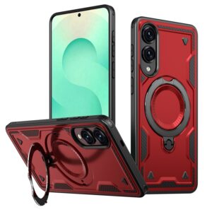 Reiko 360Â¡Ã£ Rotating Magnetic Versatile Stand Red Compatible with iPhone Samsung Galaxy S25 EDGE