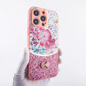 Sparkle Glitter Bling  Phone Case in Pink With Colorful Cover For iPhone 16 Pro
