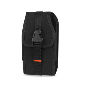 Reiko Vertical Rugged Pouch With Velcro And  Belt Clip In Black (7.0X3.9X0.7 Inches)