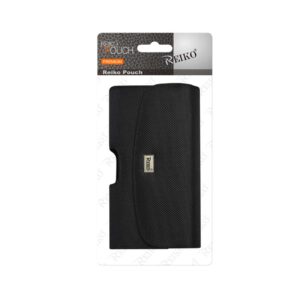 Reiko Horizontal Rugged Pouch With Magnetic Closure and Belt Loop In Black (6.1 x 3.2 x 0.7 Inches)