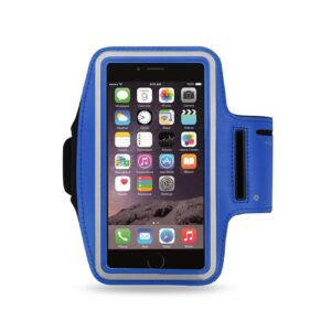 REIKO RUNNING ARMBAND WITH TOUCH SCREEN CASE 5.4X2.65X0.35 INCHES IN NAVY SAB01-UNI47NV